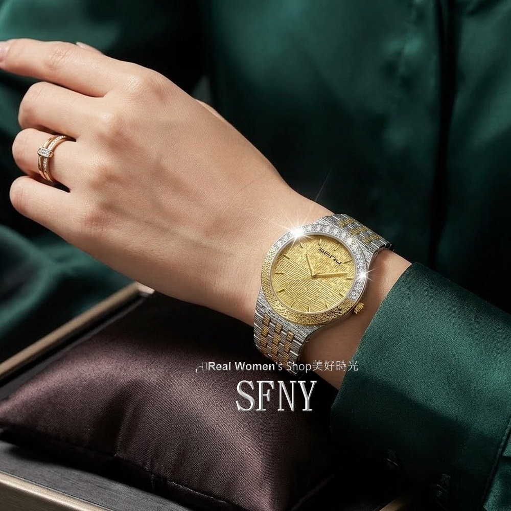 SFNY 腕間珠寶 雙色金銀  個性時尚 優雅獨特不撞款 名媛女錶 日常百搭 送禮自用都超美-細節圖5