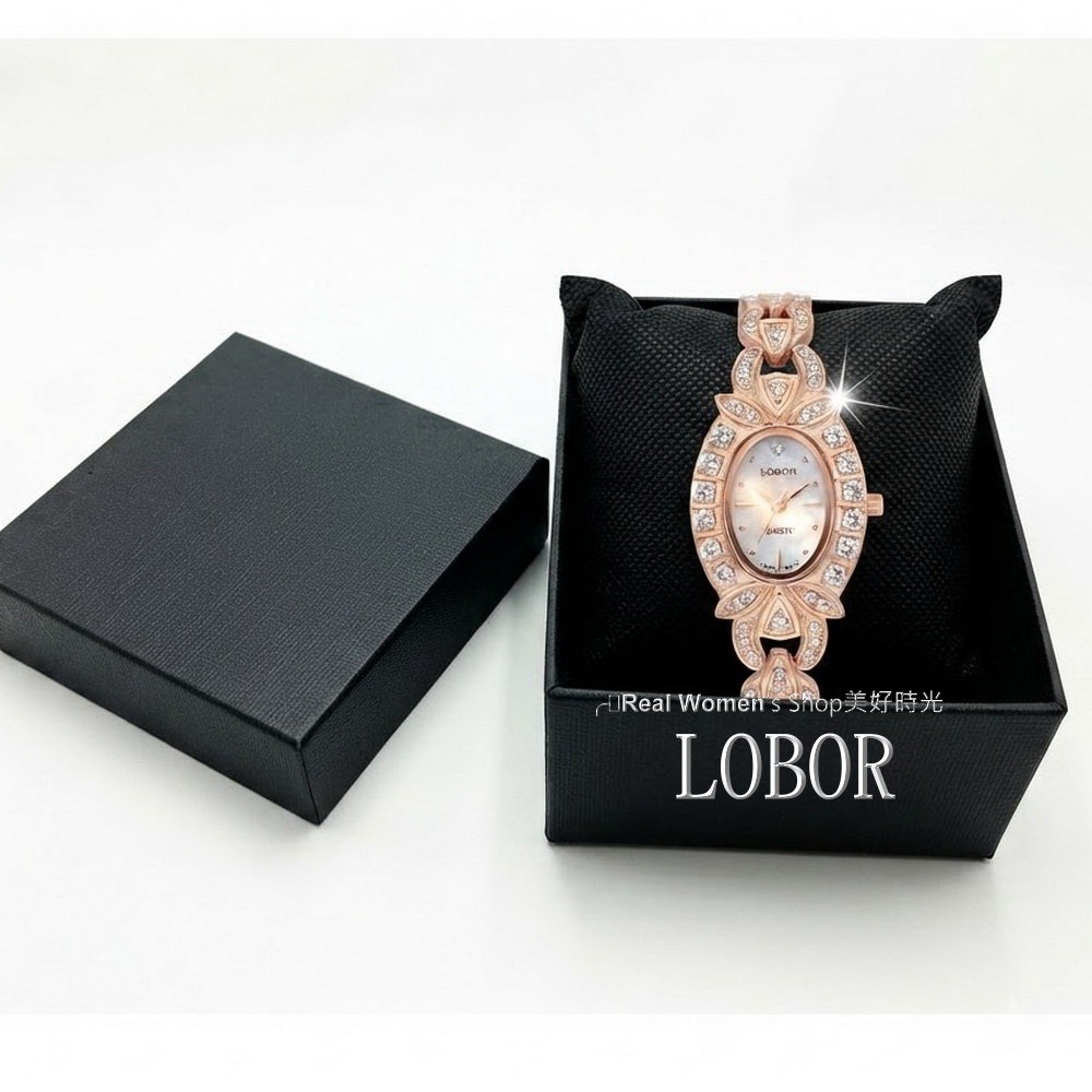 LOBOR 優雅時尚 玫瑰金 晶鑽錶 日本機芯  名媛女錶  日常百搭 送禮自用都超美-細節圖10