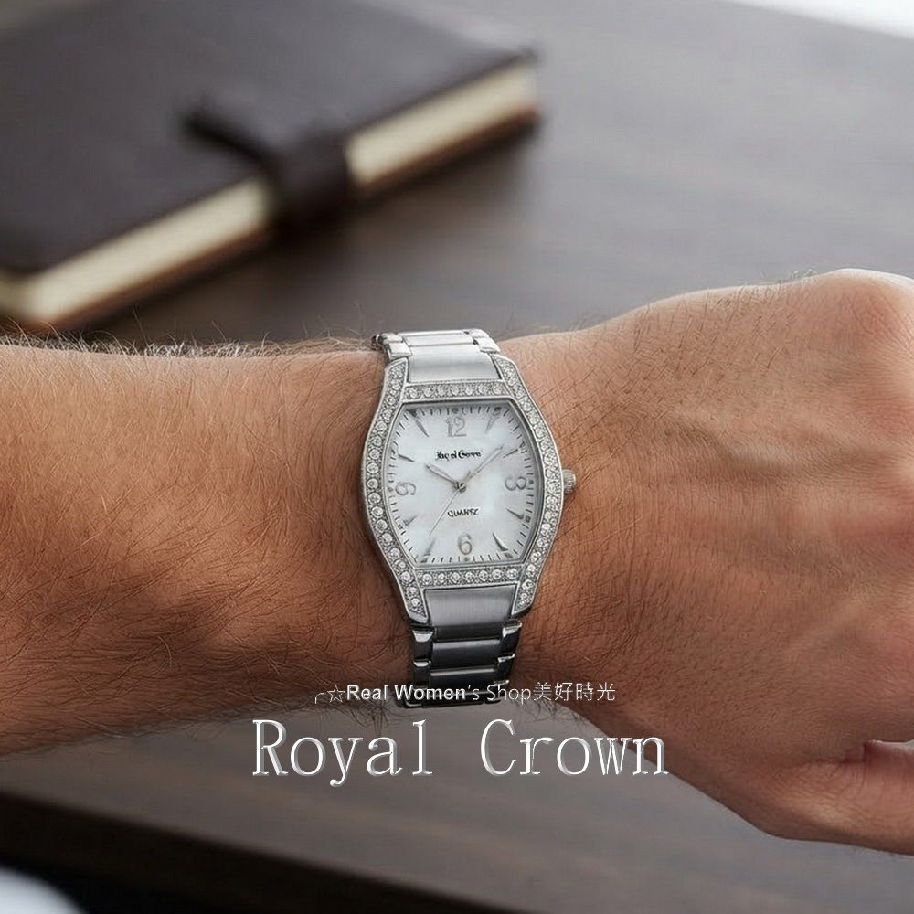 義大利 Royal Crown 精品中性錶 男女適用錶 珍珠母貝盤 酒桶鑽圈  不鏽鋼帶  時尚百搭 送禮自用都超值-細節圖10
