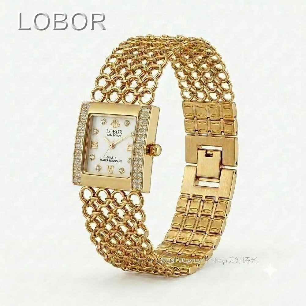 LOBOR 優雅時尚 玫瑰金 晶鑽手鍊錶 日本機芯 名媛女錶 日常百搭 送禮自用都超美-細節圖6