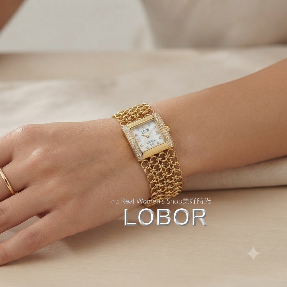 LOBOR 優雅時尚 玫瑰金 晶鑽手鍊錶 日本機芯 名媛女錶 日常百搭 送禮自用都超美-細節圖8