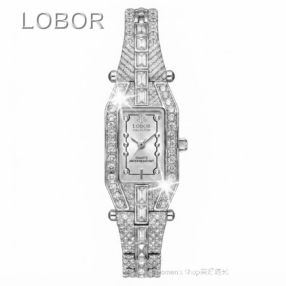 LOBOR 優雅氣質 銀白晶鑽錶 日本機芯 名媛女錶 時尚百搭 送禮自用都超美-細節圖7