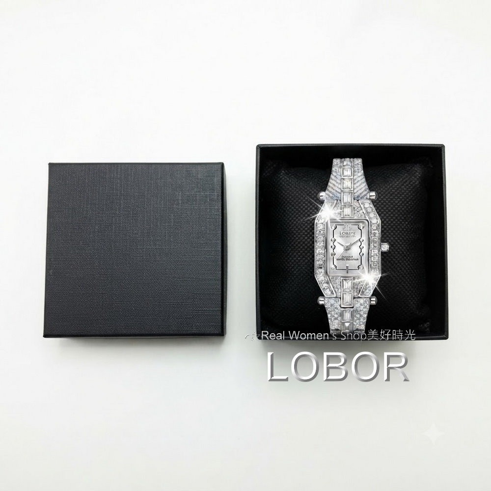 LOBOR 優雅氣質 銀白晶鑽錶 日本機芯 名媛女錶 時尚百搭 送禮自用都超美-細節圖9
