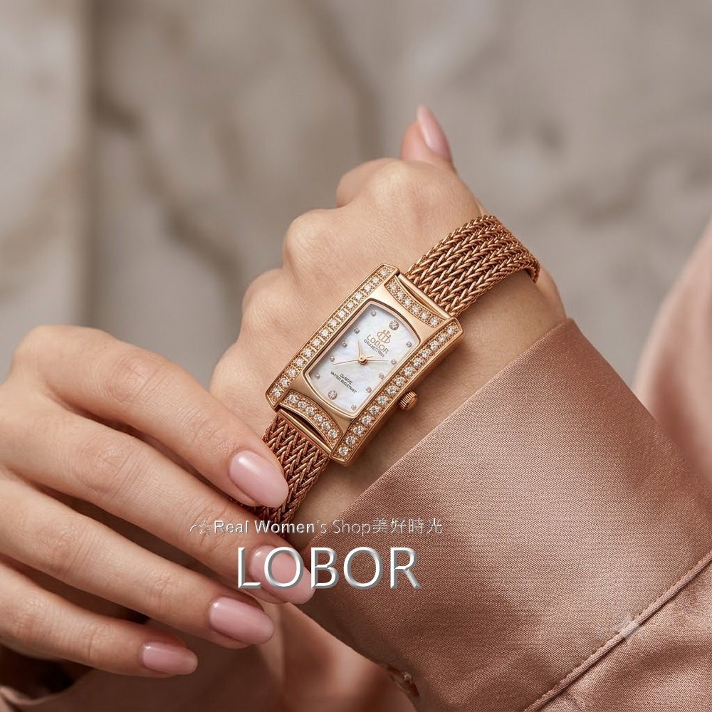 LOBOR 精品晶鑽鎖鏈女錶 女神必備 編織錶帶 日本機芯 時尚百搭 送禮自用都超仙-規格圖11