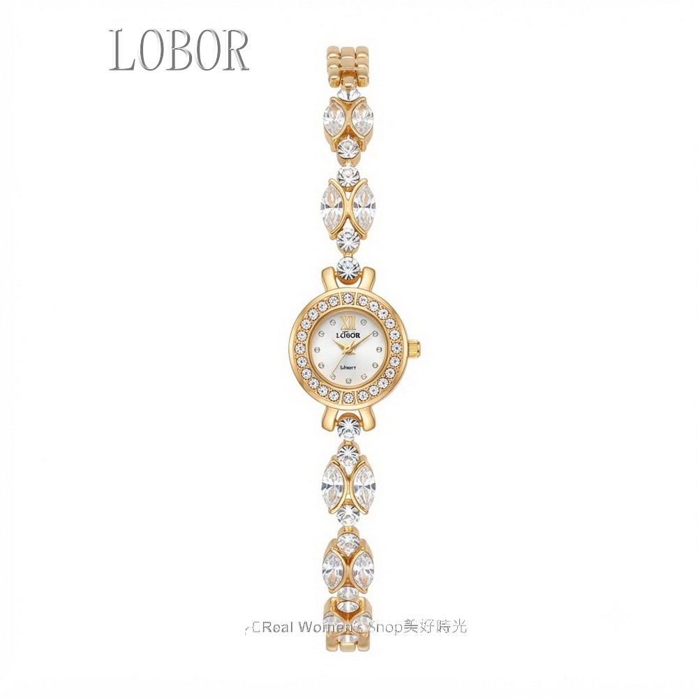 LOBOR 玫瑰金 晶鑽手鍊 淑媛女錶 日本機芯 珍珠母貝面盤 時尚百搭 送禮自用都超仙-細節圖7