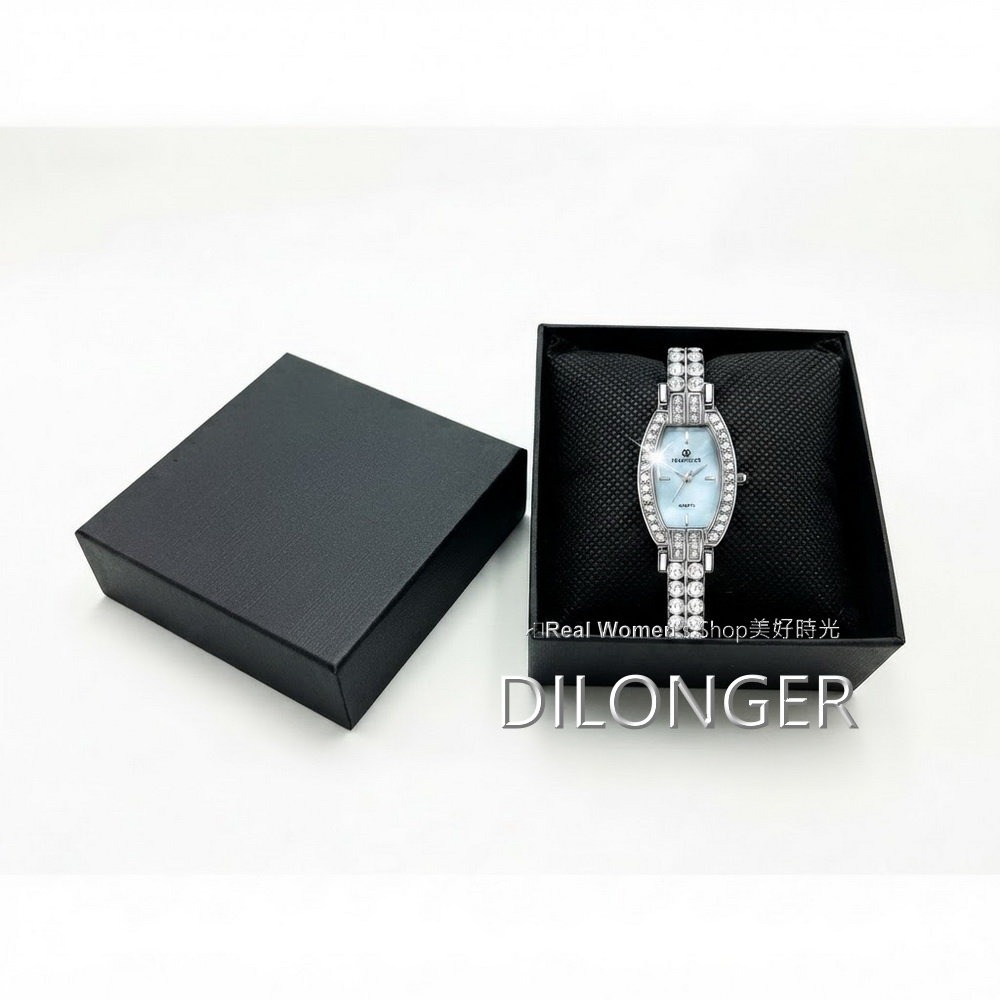 DILONGER 優雅日常 晶鑽手鍊名媛女錶 珍珠母貝面盤 時尚百搭 送禮自用都超仙-細節圖7