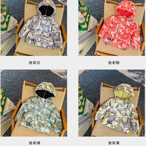 {台灣現貨24小時出貨}新款兒童羽絨服童羽絨服連帽迷彩外套秋冬童羽絨童裝【C29】-細節圖2