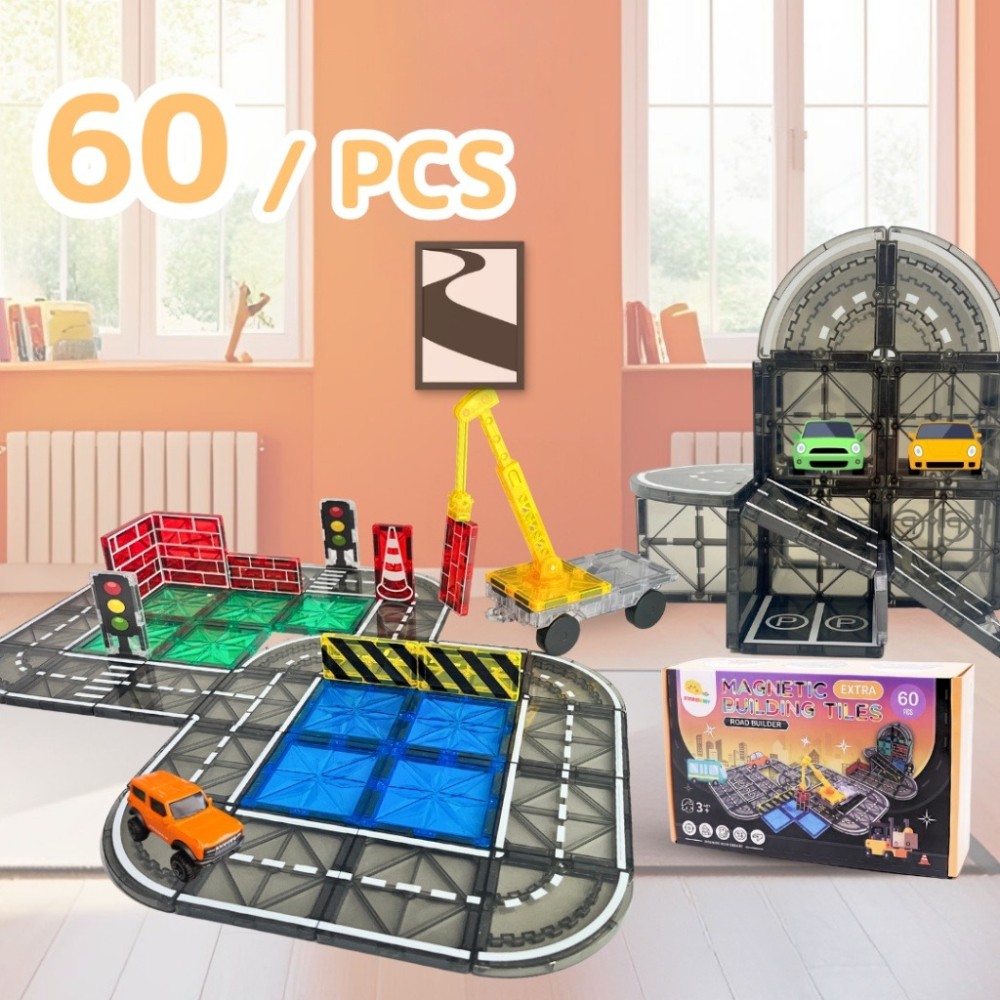🌟《道路建築師 60 PCS》🌟【Science Baby】-細節圖2