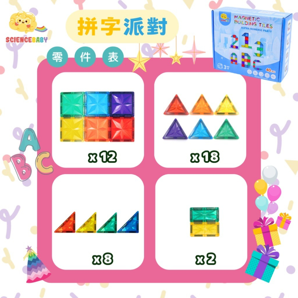 🌟《40 PCS 拼字派對》🌟【Science Baby】-細節圖4