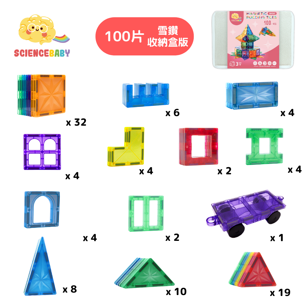 (收納盒)雪鑽收納盒版100 PCS