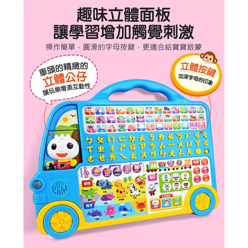 🌟《FOOD超人-ㄅㄆㄇ學習巴士》🌟【風車圖書】-細節圖2