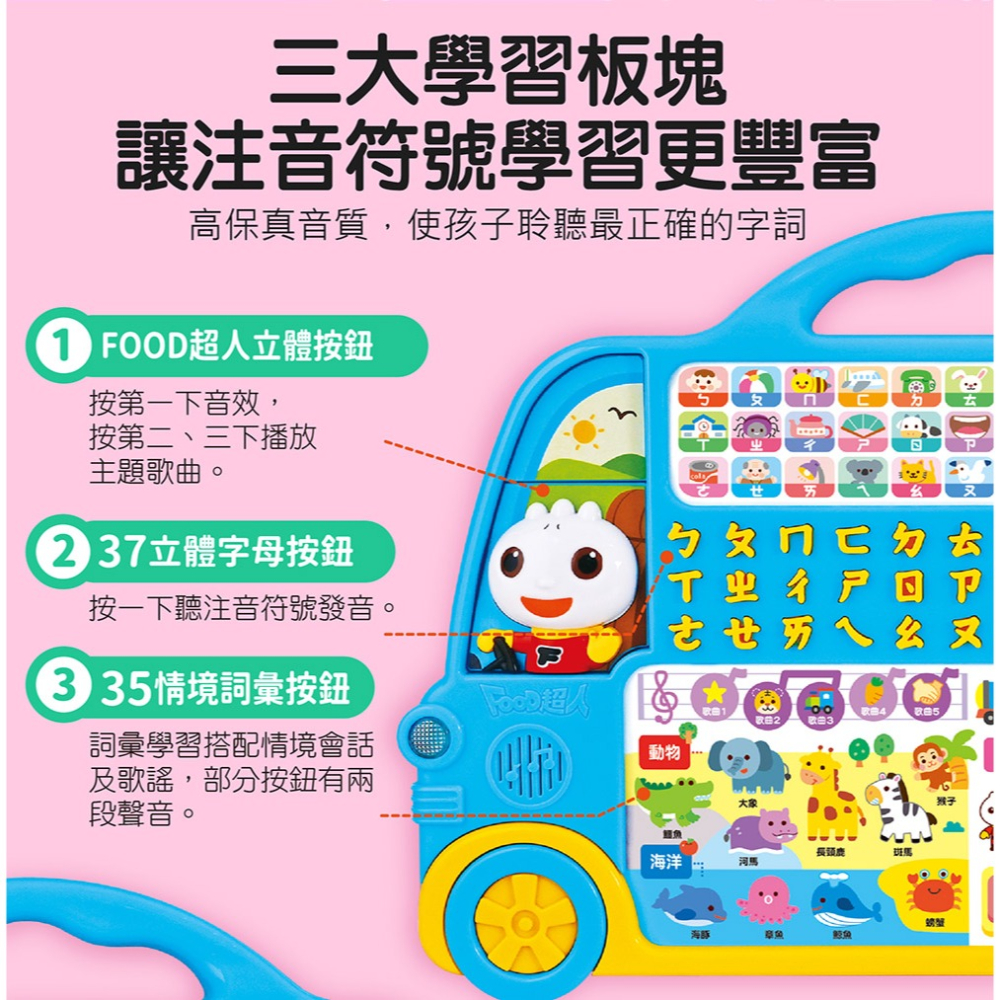 🌟《FOOD超人-ㄅㄆㄇ學習巴士》🌟【風車圖書】-細節圖4