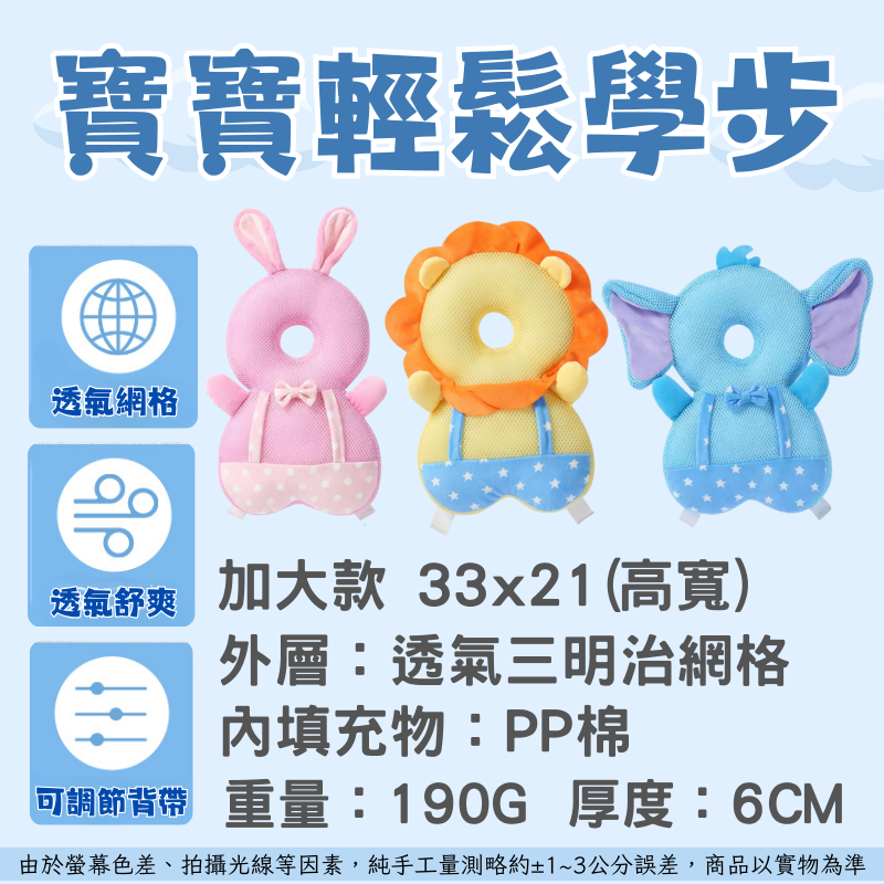 嬰兒護頭枕 寶寶防摔枕 防摔枕 學步護頭枕 學步護頭枕 防撞帽 防撞枕 護頭 網眼 保護頭 保護墊-細節圖2