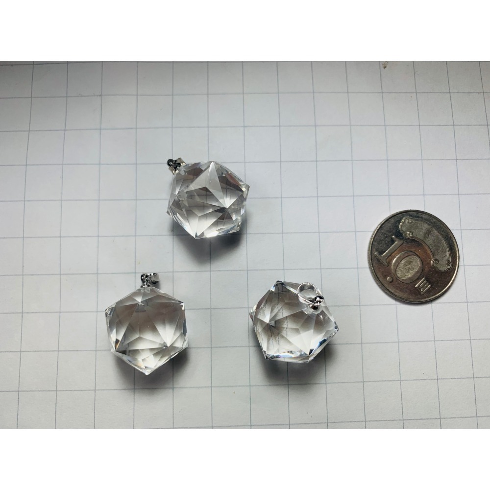 0625~白水晶20面體墜子 & 60面體墜子-細節圖2