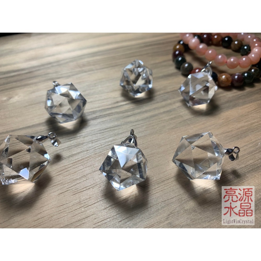 0625~白水晶20面體墜子 & 60面體墜子-細節圖4