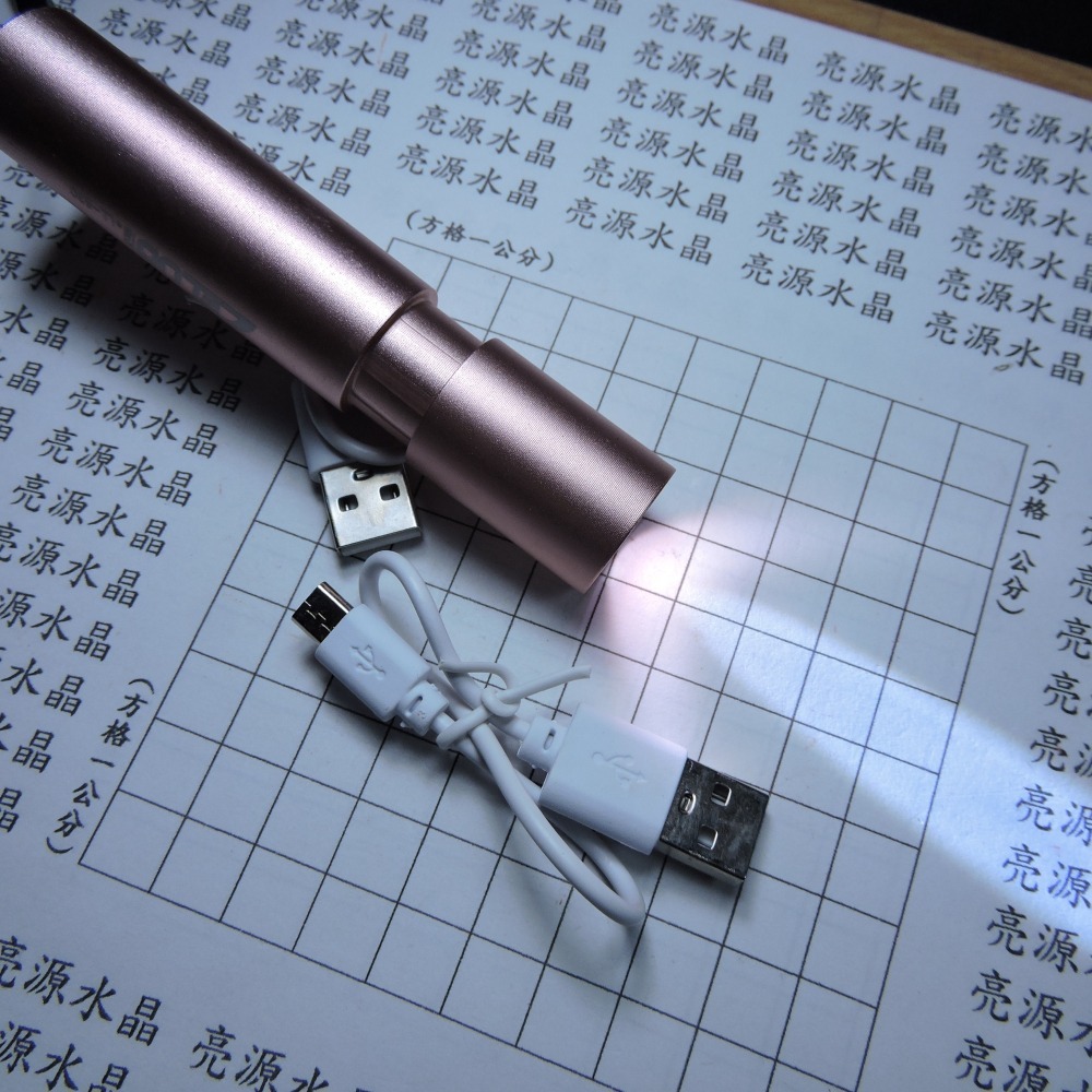 ~玫瑰金&黑~LED手電筒~USB充電~焦距可調~-細節圖4