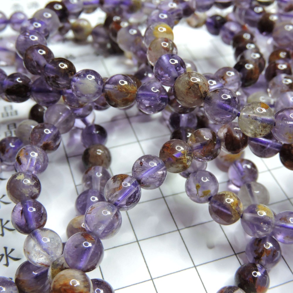 0831~紫幽靈-紫水晶幽靈手珠-8m--細節圖3