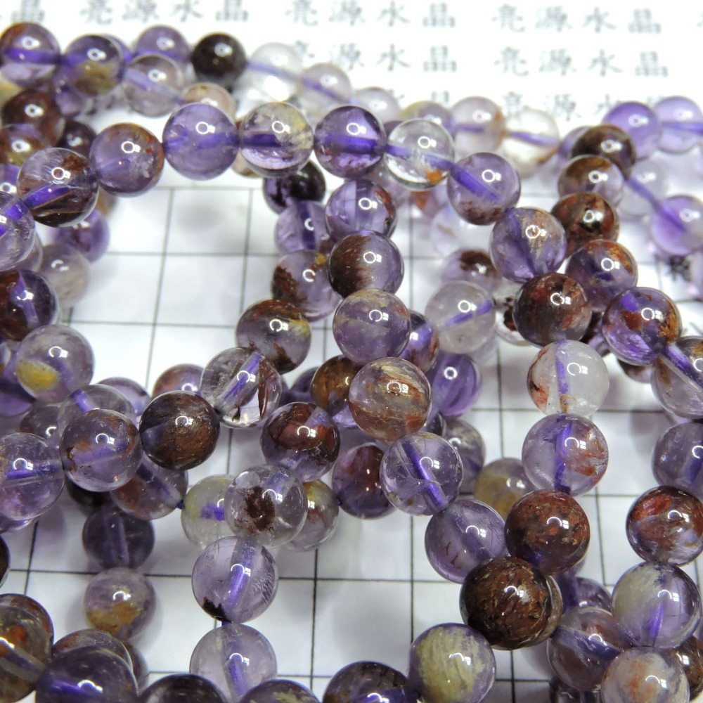 0831~紫幽靈-紫水晶幽靈手珠-8m--細節圖4