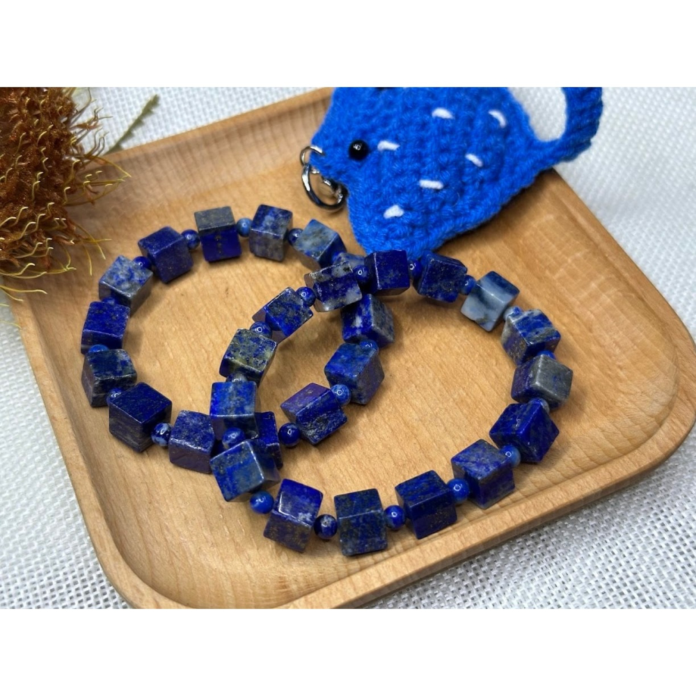 1123~青金石魔方手珠~-細節圖5