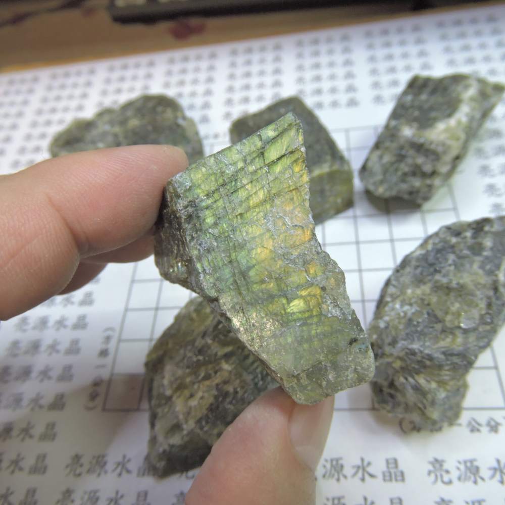 ~拉長石原礦~三個一組~-細節圖5