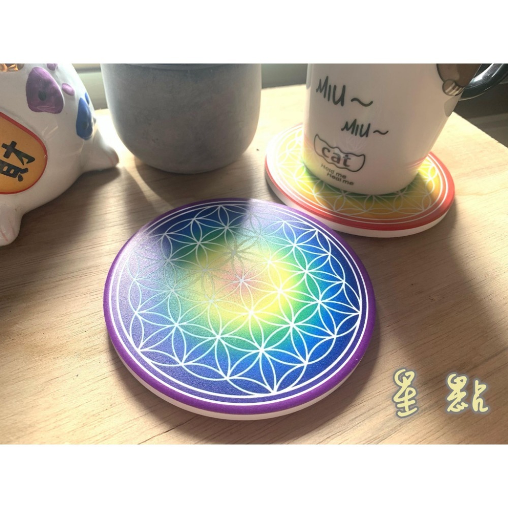 生命之花陶瓷吸水杯墊-細節圖3
