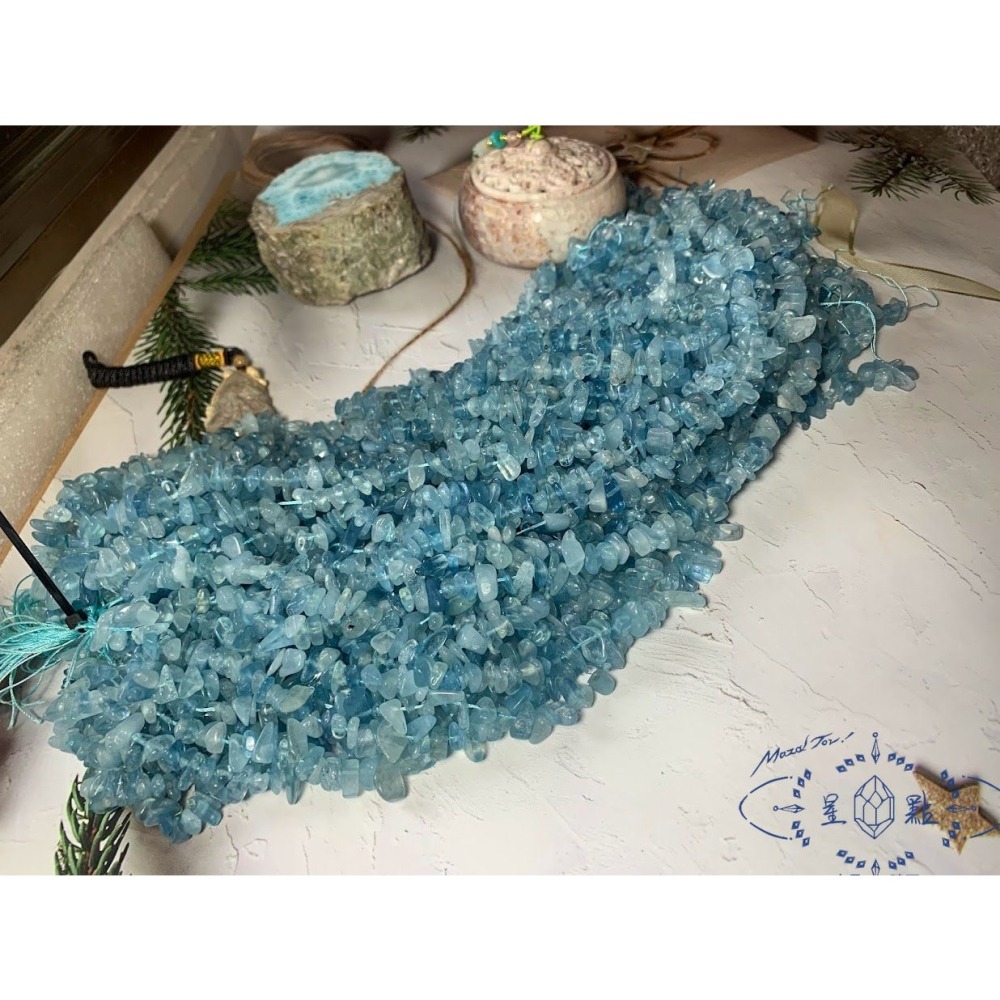 海藍寶隨形條珠-細節圖2