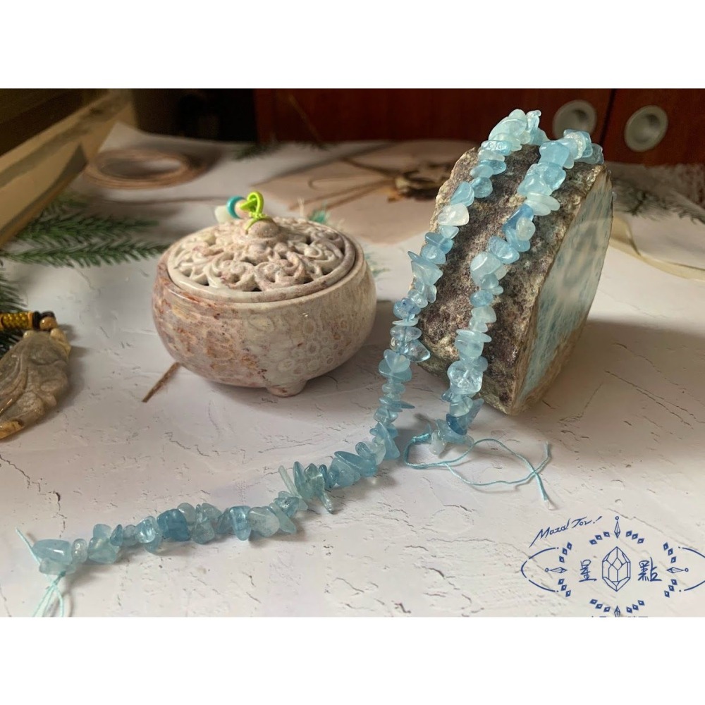 海藍寶隨形條珠-細節圖3