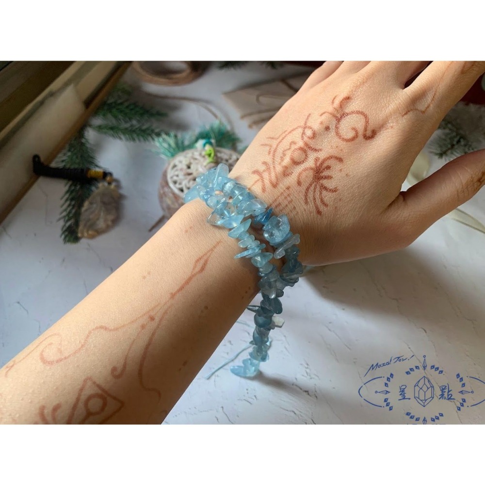 海藍寶隨形條珠-細節圖4