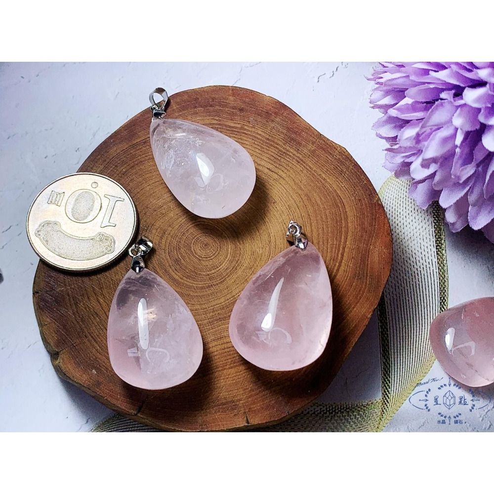 星光粉晶水滴墜-細節圖3