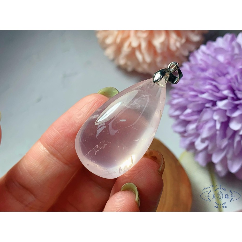 星光粉晶水滴墜-細節圖4