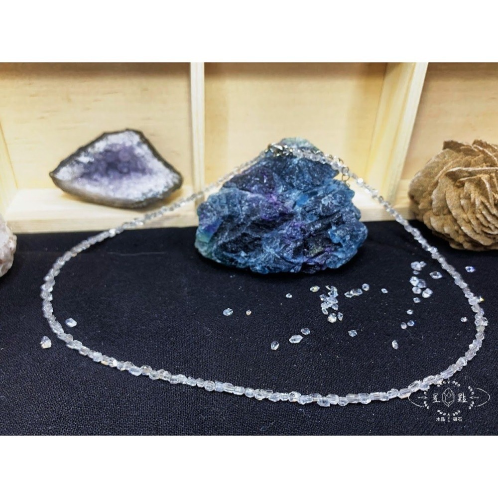 閃靈水晶短項鍊~雙尖水晶短項鍊-細節圖3