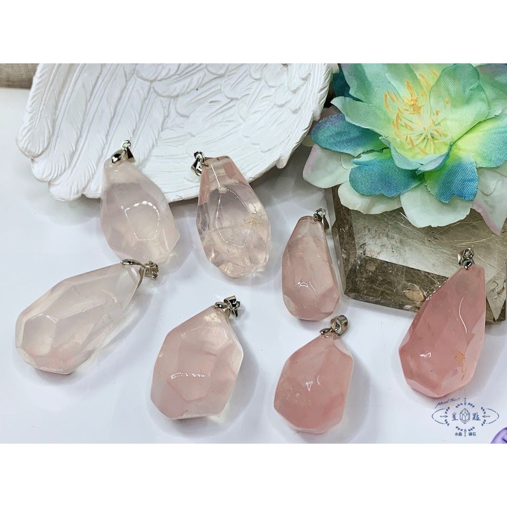 星光粉晶隨形墜-細節圖2