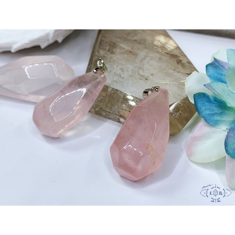 星光粉晶隨形墜-細節圖3