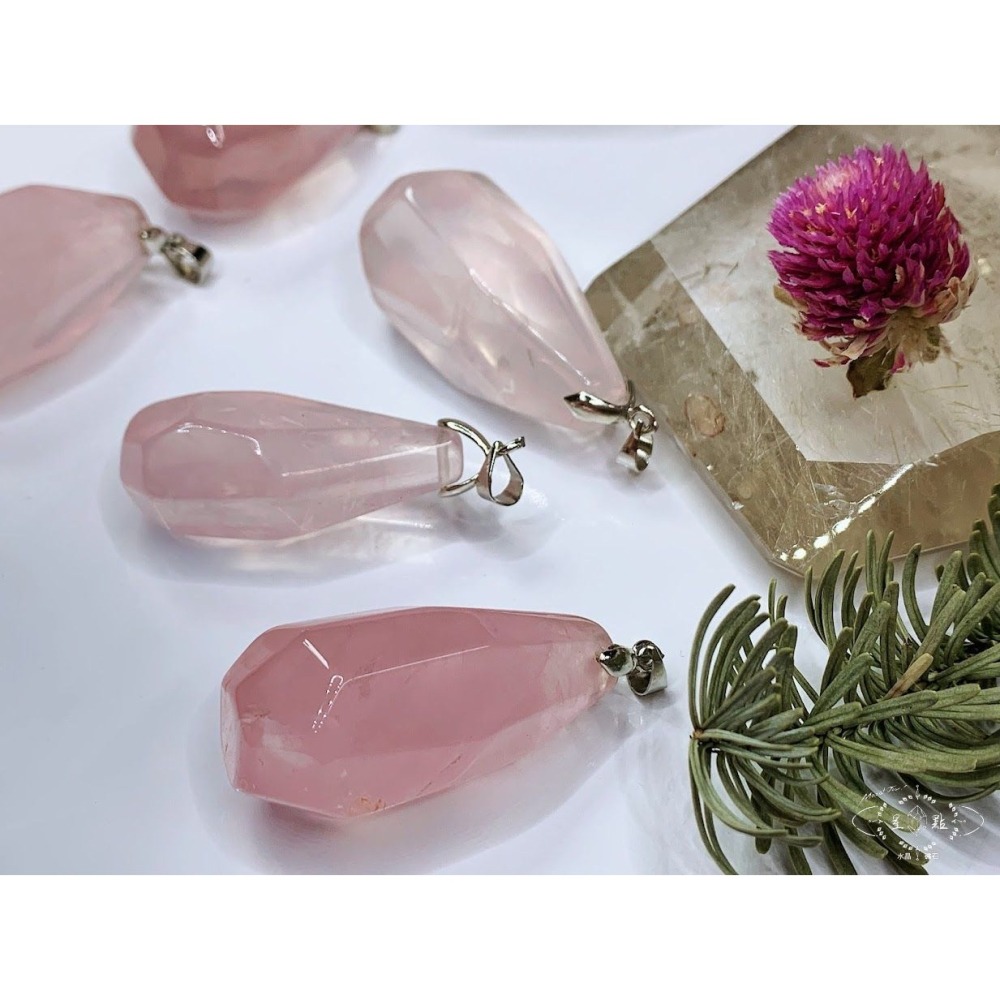 星光粉晶隨形墜-細節圖5