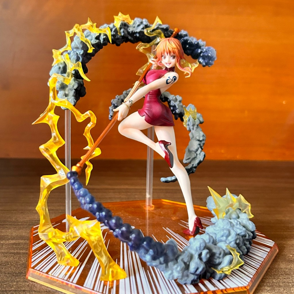 【阿皮小舖】二手現貨 代理版 綠貓 Figuarts ZERO 超激戰 娜美 天候棒 黑球 雷雲鏈 蛋糕島-細節圖7