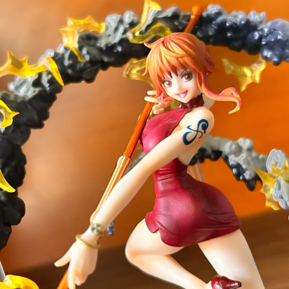 【阿皮小舖】二手現貨 代理版 綠貓 Figuarts ZERO 超激戰 娜美 天候棒 黑球 雷雲鏈 蛋糕島-細節圖8