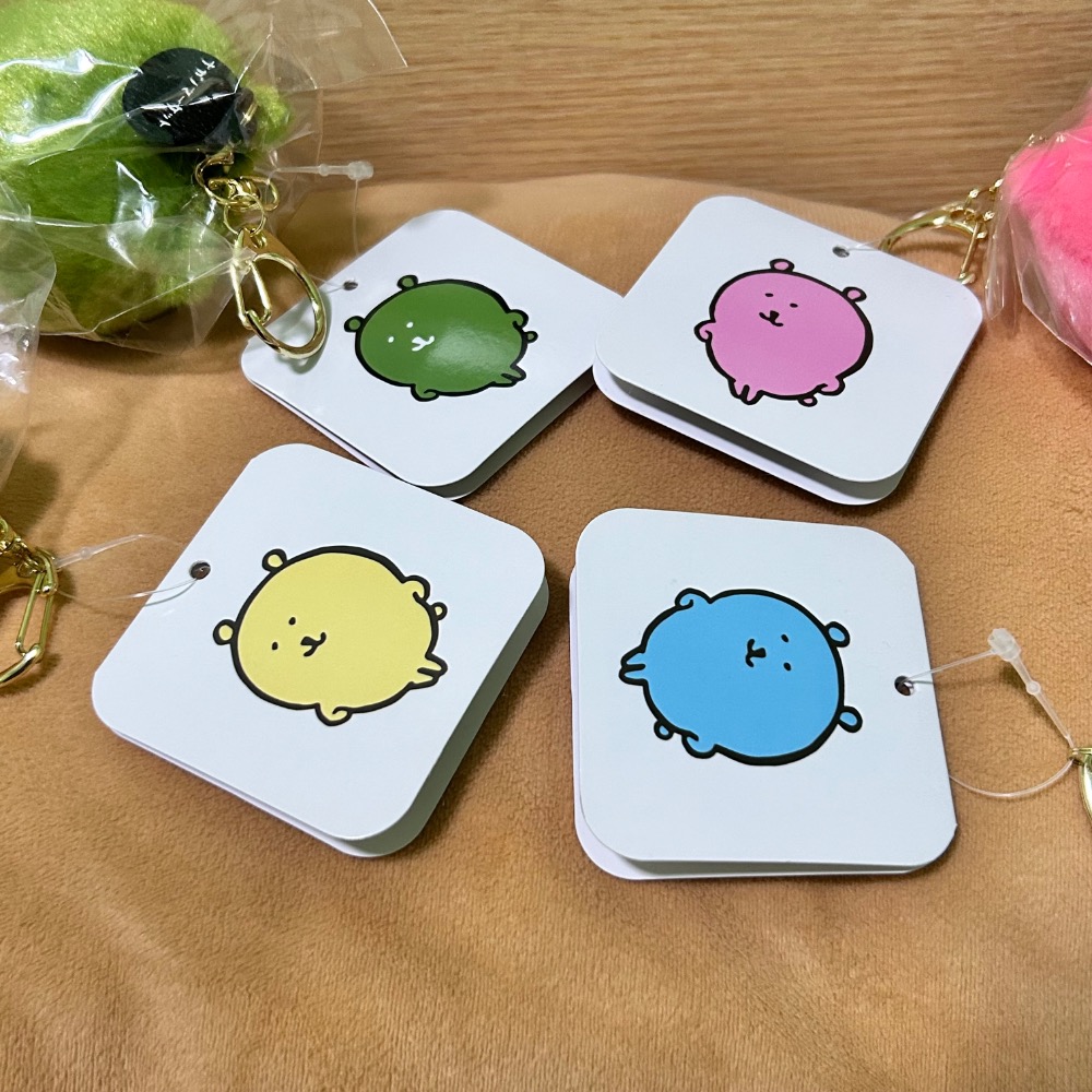 【阿皮小舖】台灣限定 nagano 自嘲熊 彩虹熊 亮黃 亮粉 湖水藍 抹茶綠 四款合售 吊娃 吊飾 娃娃-細節圖2