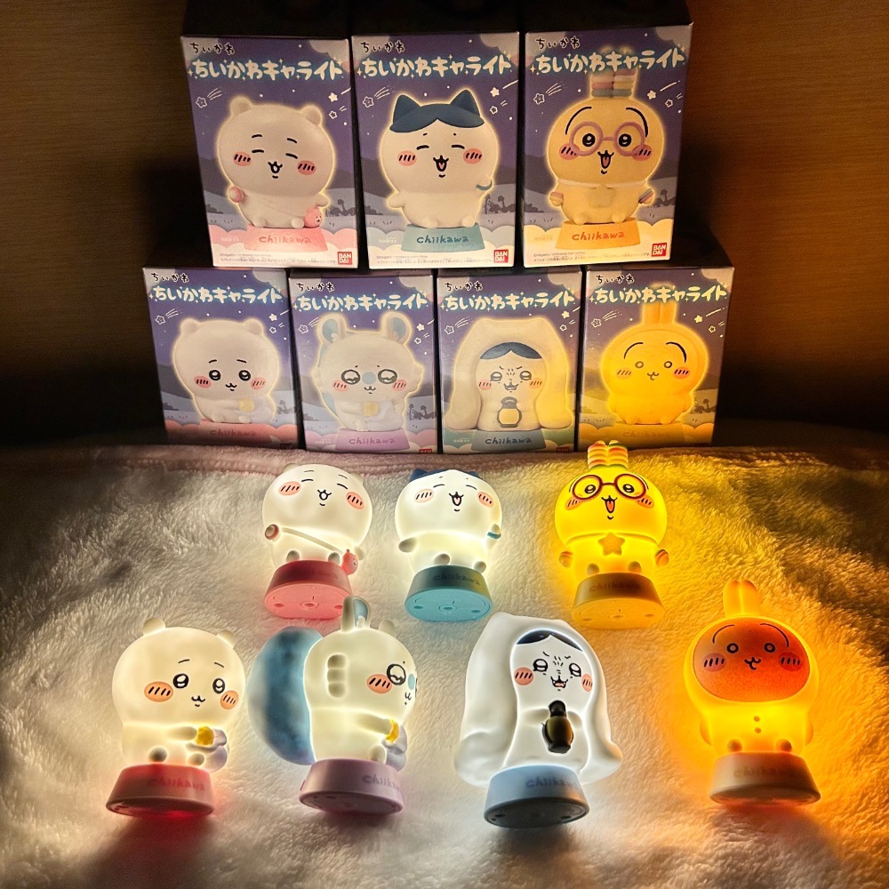 【阿皮小舖】日本現貨 吉伊卡哇 ちいかわ 萬代 小夜燈 食玩 七款合售 二手拆檢-細節圖2