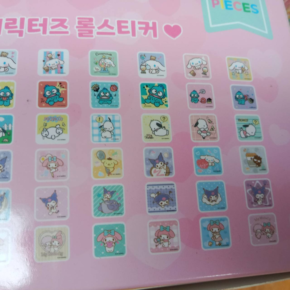 韓國代購  200入貼紙  庫洛米 大耳狗 美樂蒂 醜魚 帕恰狗 布丁狗-細節圖4