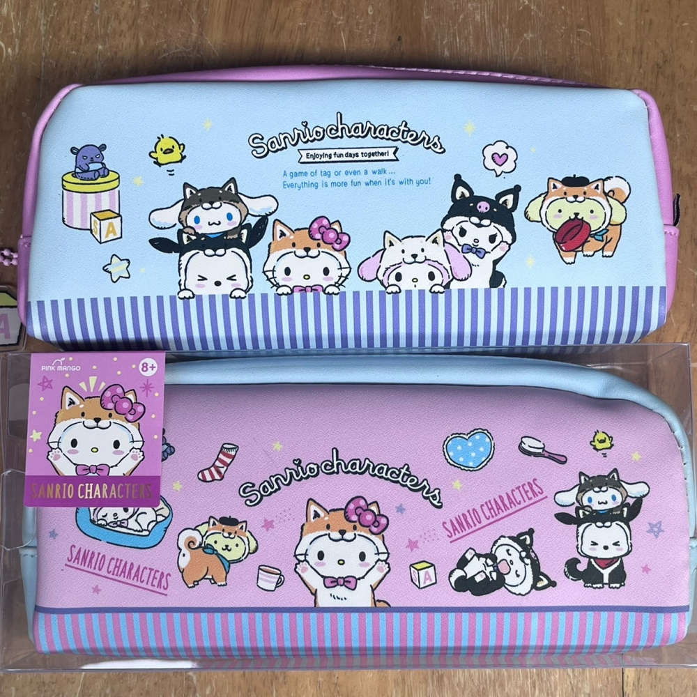 韓國 庫洛米 大耳狗 鉛筆袋 單層 軟皮 底部條紋 兩款隨機-細節圖2