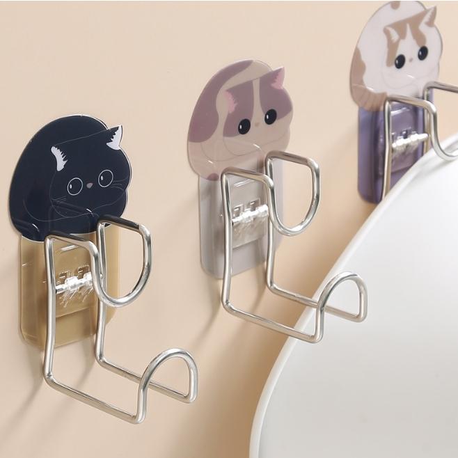 【藍總監】可愛貓咪造型臉盆掛勾 掛鈎 臉盆掛勾 無痕不鏽鋼臉盆掛勾 臉盆架 浴室掛鉤 多功能掛勾 臉盆掛勾 臉盆-細節圖7