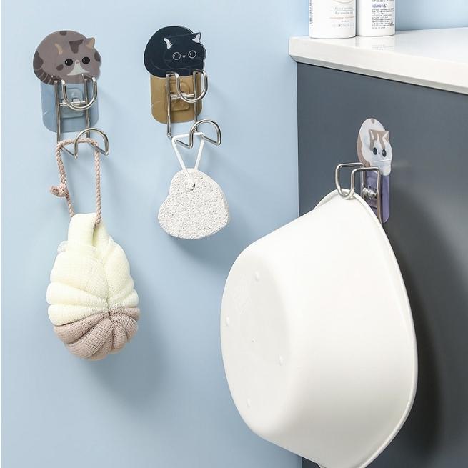 【藍總監】可愛貓咪造型臉盆掛勾 掛鈎 臉盆掛勾 無痕不鏽鋼臉盆掛勾 臉盆架 浴室掛鉤 多功能掛勾 臉盆掛勾 臉盆-細節圖8