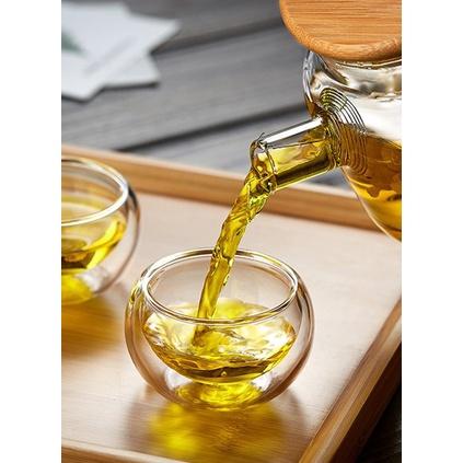 【藍總監】耐熱玻璃雙層杯 咖啡杯品茗杯 品茶杯 真空玻璃杯 真空隔熱杯 高硼矽耐熱杯 50ml 雙層造型杯 創意玻璃杯-細節圖3