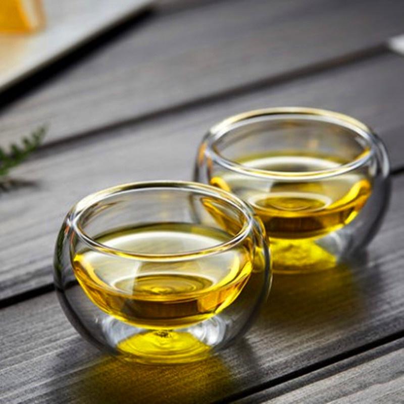 【藍總監】耐熱玻璃雙層杯 咖啡杯品茗杯 品茶杯 真空玻璃杯 真空隔熱杯 高硼矽耐熱杯 50ml 雙層造型杯 創意玻璃杯-細節圖7