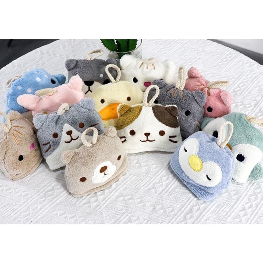 【藍總監】擦手巾 吸水 擦手布 動物擦手巾 可掛式擦手巾 擦手巾 小方巾 毛巾 珊瑚絨 吸水擦手巾 收納擦手巾 可愛款-細節圖9