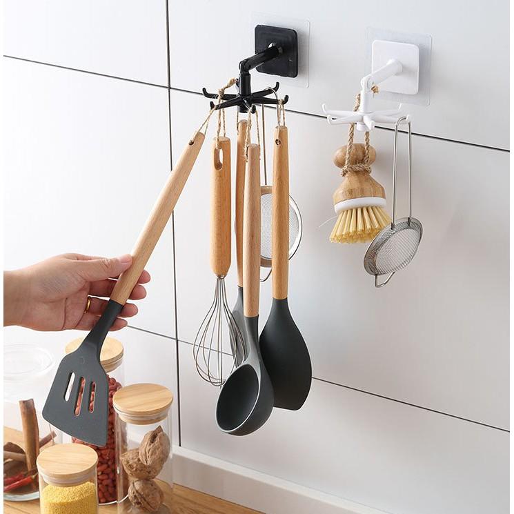 【藍總監】廚房360度旋轉無痕掛勾  加厚款 旋轉掛勾置物掛架 廚房收納 廚具收納 六勾設計  6爪掛鉤 廚房 收納掛勾-細節圖5