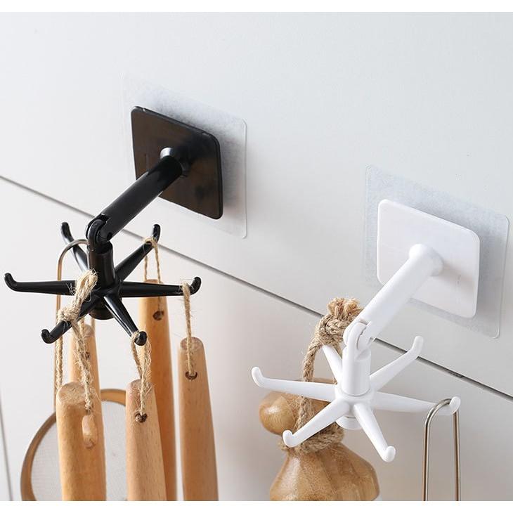 【藍總監】廚房360度旋轉無痕掛勾  加厚款 旋轉掛勾置物掛架 廚房收納 廚具收納 六勾設計  6爪掛鉤 廚房 收納掛勾-細節圖6