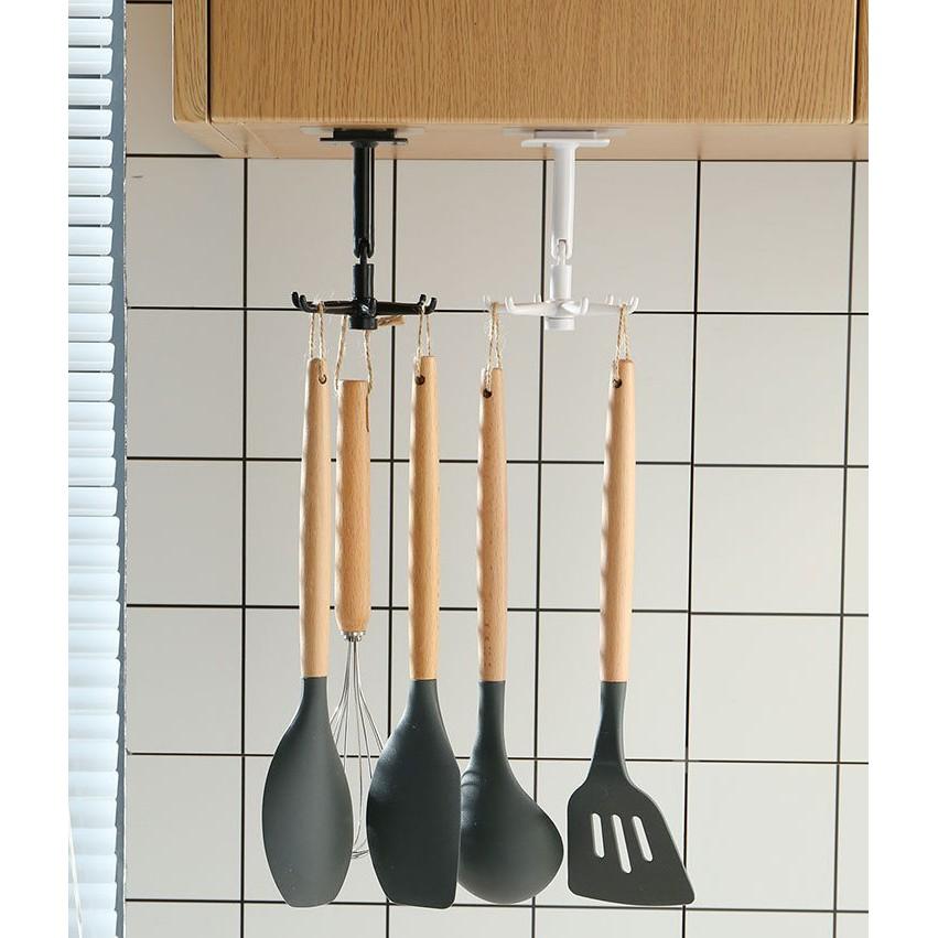 【藍總監】廚房360度旋轉無痕掛勾  加厚款 旋轉掛勾置物掛架 廚房收納 廚具收納 六勾設計  6爪掛鉤 廚房 收納掛勾-細節圖8