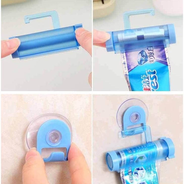✨全館免運✨ 吸盤擠牙膏器 牙膏座 洗面乳擠膏器 擠牙膏器 衛浴用品 牙膏省錢小幫手 隨機出貨不挑顏色 掛勾式-細節圖5