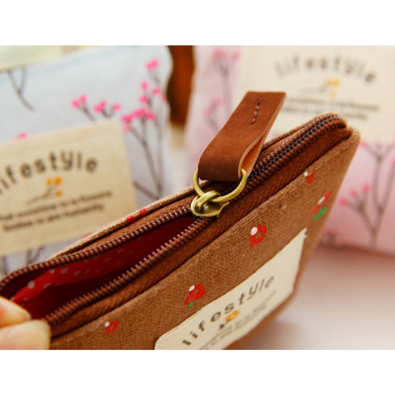 【藍總監】日本Zakka田園風碎花帆布零錢包 清新碎花零錢包 鑰匙包 收納包 零錢包 隨身小錢包 隨身零錢包-細節圖5